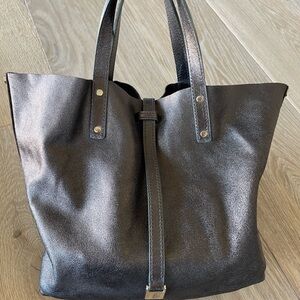 Tiffany & Co Reversible Metallic Tote Bag With Gold and Tiffany Blue Hardware